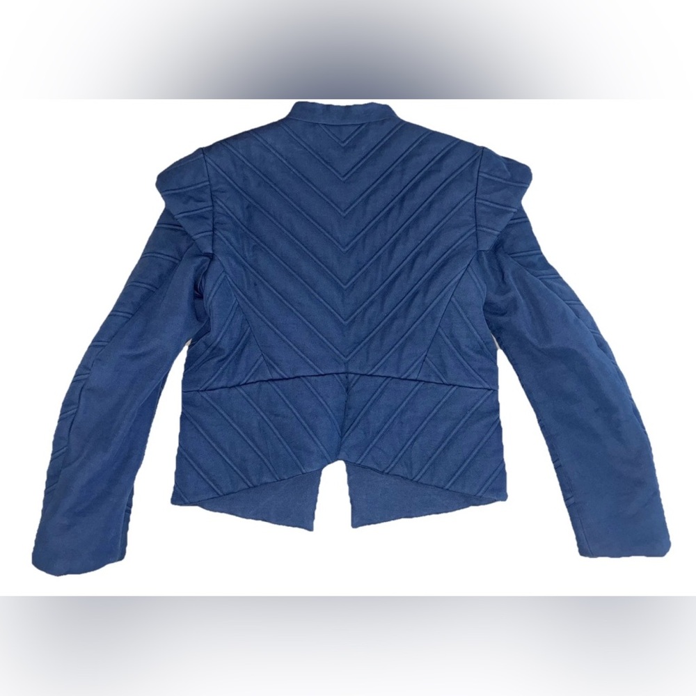 Burberry Jacket Women's 8 Indigo Blue Quilted Runway Made In Italy 42‎ NEW - Picture 2 of 15